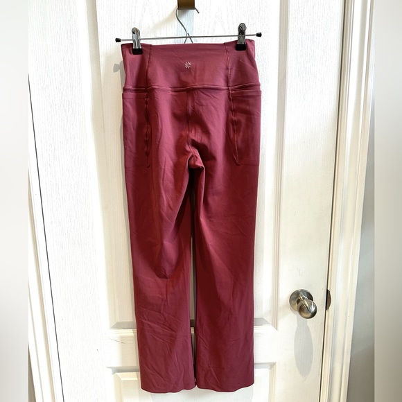 ATHLETA Transcend Stash Crop Straight Leg Coral Activewear Leggings Tight Pants - Picture 6 of 12